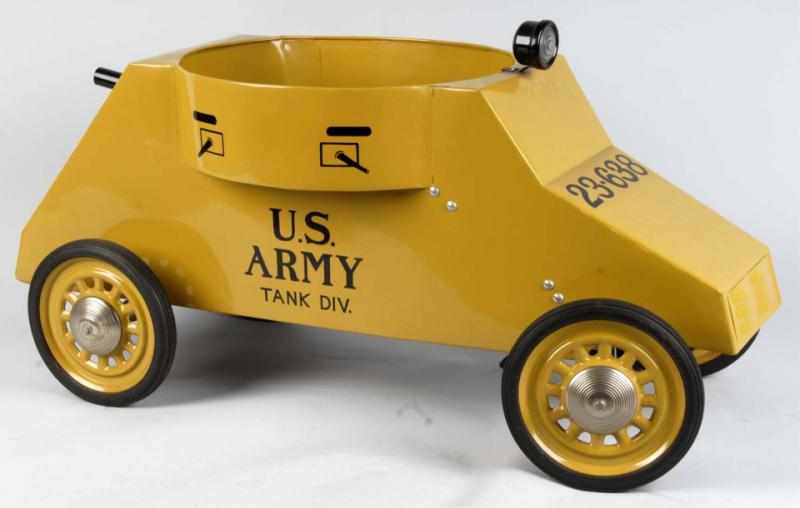 Appraisal: Pressed Steel US Army Tank Pedal Car Toy Description Contemporary