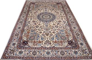 Appraisal: IRANIAN NAIN ORIENTAL RUG W ' L ' beige field