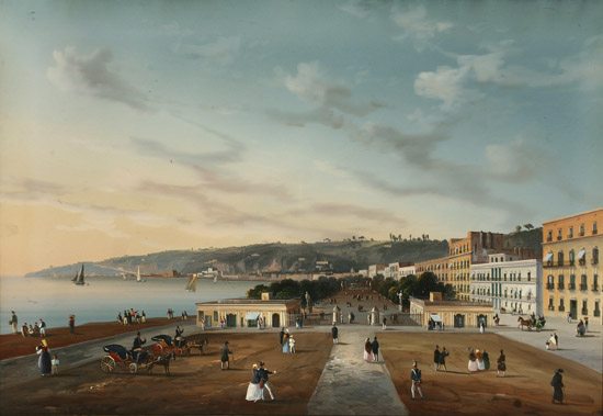 Appraisal: Italian School th Century Promenade Along The Bay of Naples