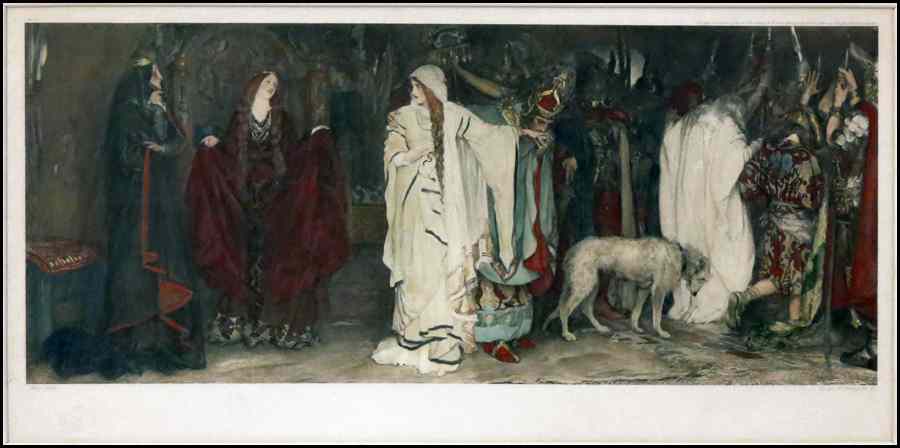 Appraisal: AFTER EDWIN ABBEY KING LEAR CORDELIA'S FAREWELL Color lithogrpah Fine