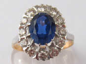 Appraisal: A Soviet Russian hallmarked standard approx carat gold synthetic sapphire