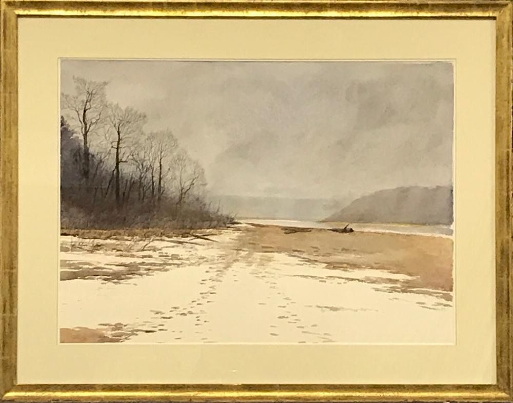 Appraisal: Framed and Matted Watercolor Springton Reservoir Framed and matted watercolor