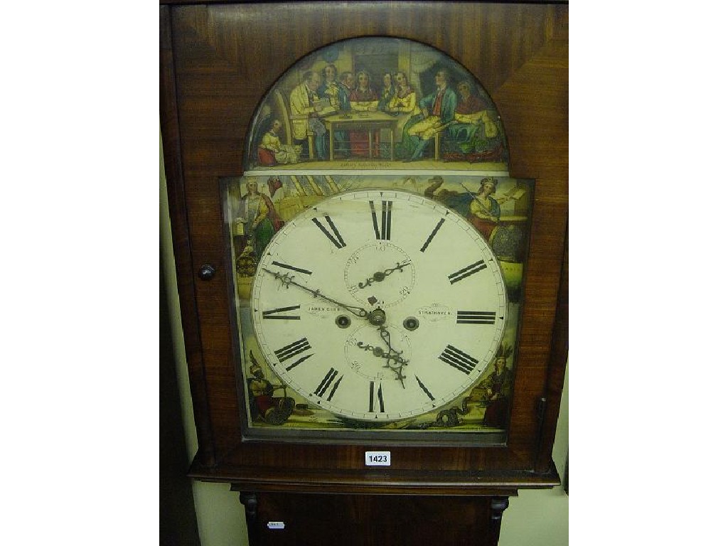 Appraisal: A th century mahogany longcase clock with arched panelled door