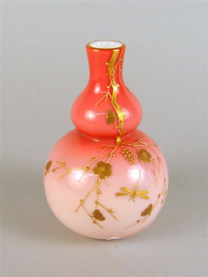 Appraisal: Victorian peachblow glass vase attributed to thomas webb sons late