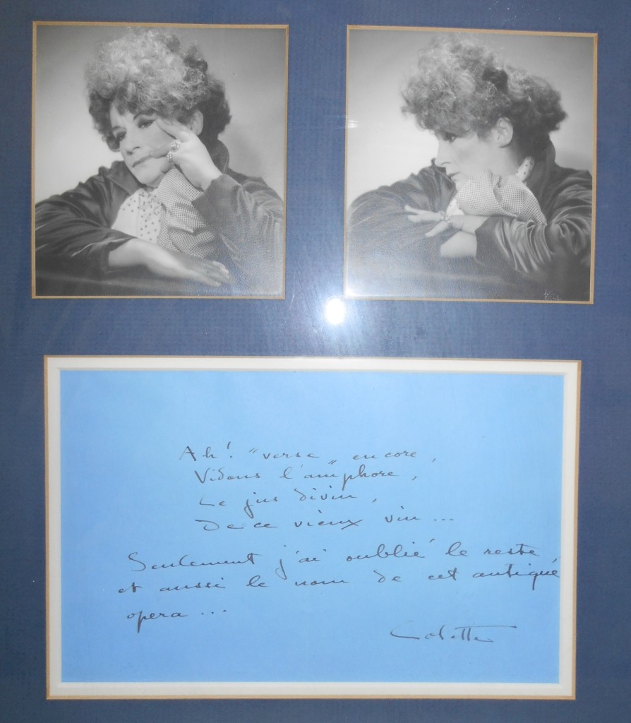 Appraisal: COLETTE SIDONIE GABRIELLE Autograph Quotation Signed Colette four lines loosely