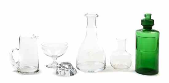 Appraisal: A Collection of Glass Table Articles comprising three bowls five