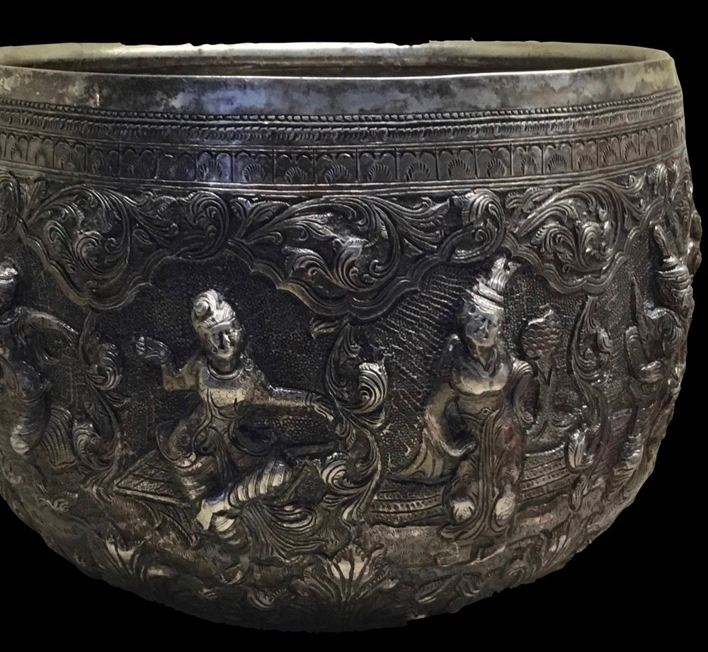 Appraisal: Burmese Silver Bowl th Century This late early th century