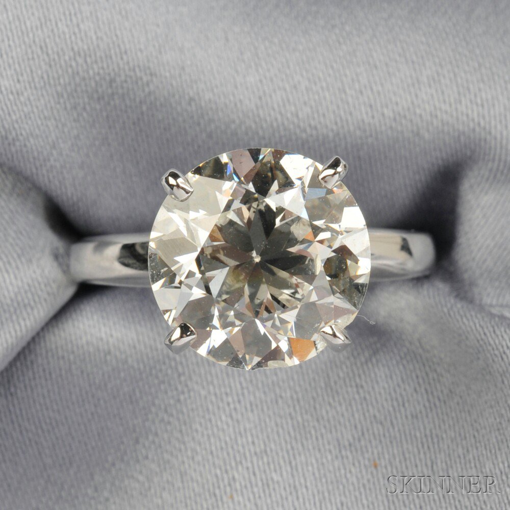 Appraisal: Diamond Solitaire the transitional-cut diamond weighing cts kt white gold