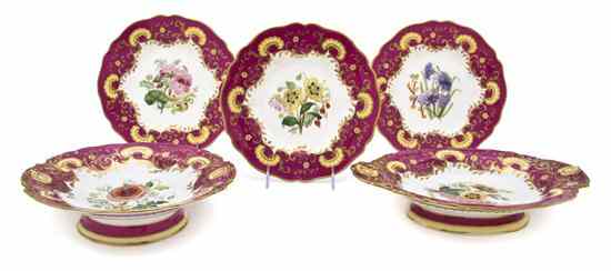 Appraisal: A Coalport Partial Dessert Service th century comprising plates dishes