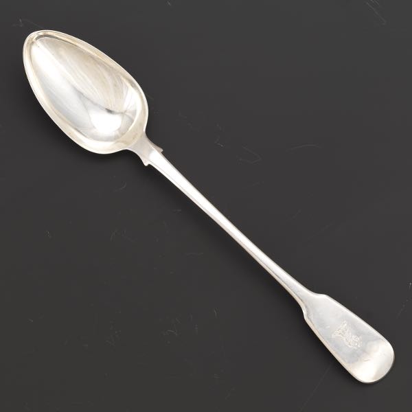 Appraisal: WILLIAM ELEY AND WILLIAM FEARN STERLING SILVER ARMORIAL STUFFING SPOON