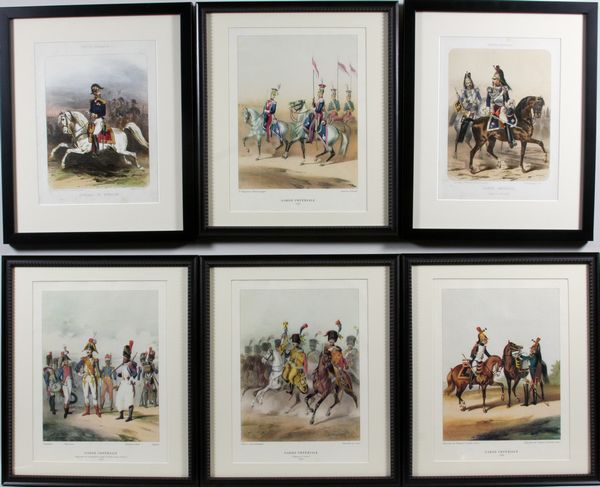 Appraisal: Group of six th- th Century lithographs of French military