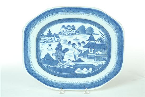 Appraisal: CANTON PLATTER China nd half- th century Octagonal with blue