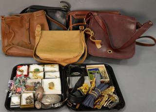 Appraisal: Group lot to include five leather purses four are Coach