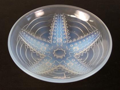 Appraisal: Star fish' opalescent glass bowl th century Of circular form