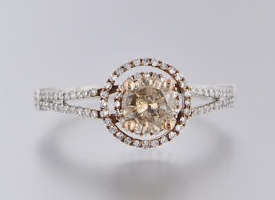 Appraisal: A Gold and Diamond Ring k white gold ring set