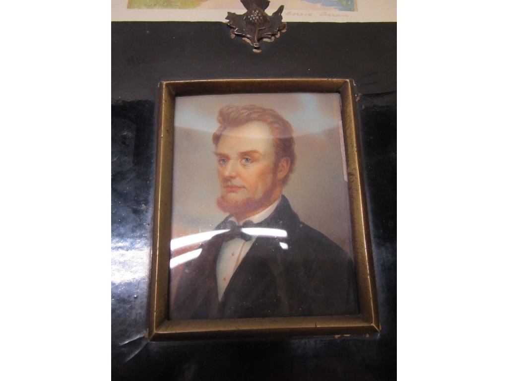 Appraisal: Lot comprising framed miniature portrait of Abraham Lincoln and a