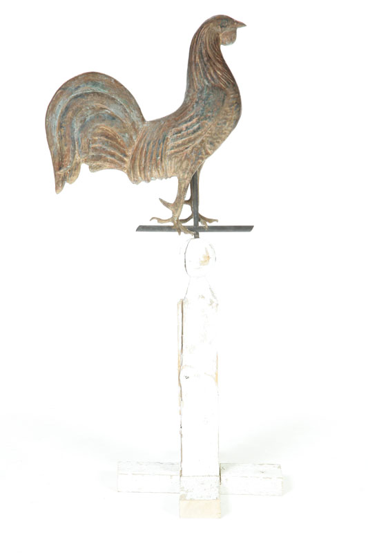 Appraisal: WEATHERVANE American late th century copper Full-bodied rooster with good