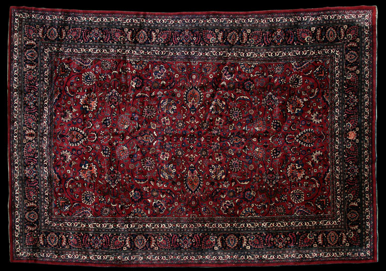 Appraisal: A Persian Meshad variety wool rug carpet A Persian Meshad