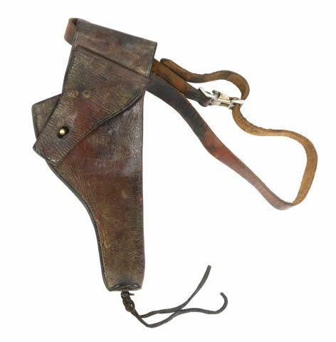 Appraisal: U S Army WWII issued Model leather pistol flap holster