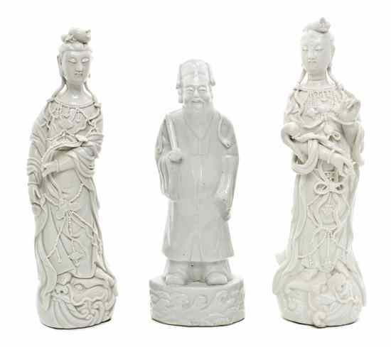 Appraisal: A Pair of Chinese Porcelain Figures of Guanyin each depicted