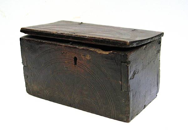 Appraisal: A European beechwood document box th th century Of rectangular