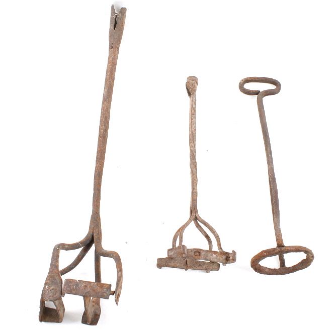 Appraisal: Montana th C Livestock Branding Iron Collection Included in this