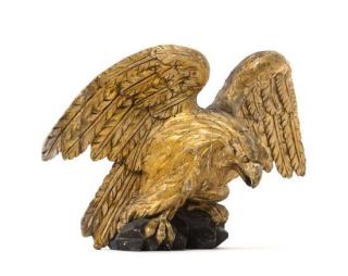 Appraisal: A Carved Giltwood Eagle Applique Height x width inches A