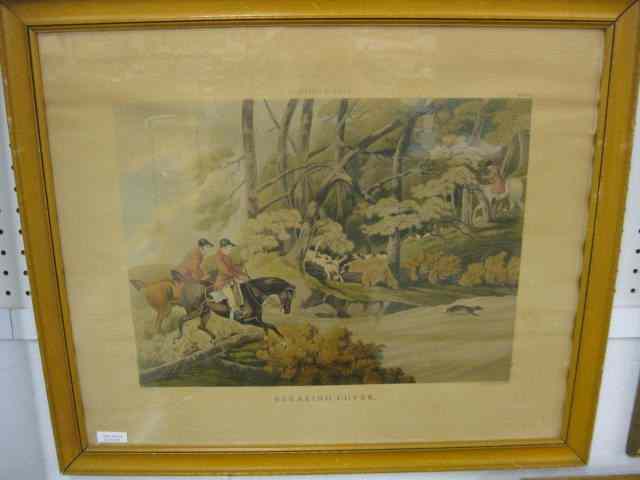 Appraisal: Fox Hunt Print ''Breaking Cover'' image area '' x ''