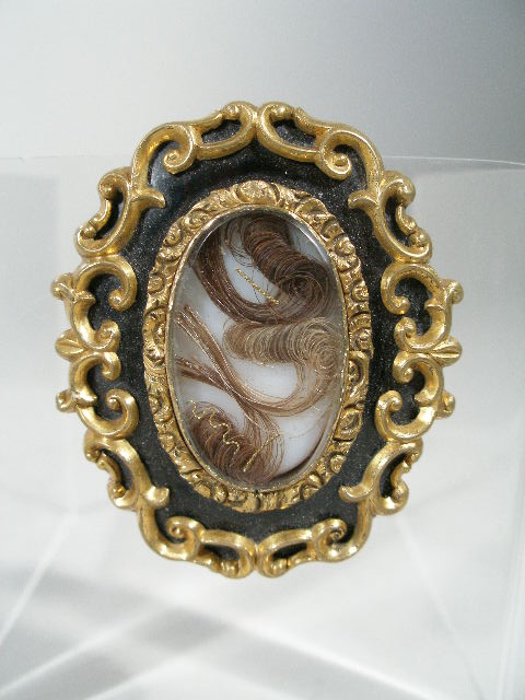 Appraisal: Mourning Hair Brooch Victorian signed In Memory of my father