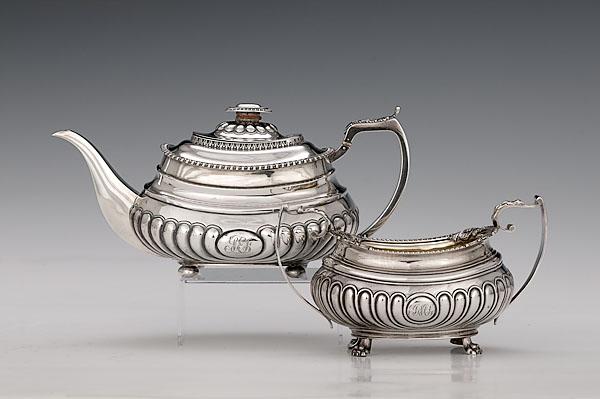 Appraisal: ASSEMBLED GEORGIAN SILVER TEA SET English first half th century