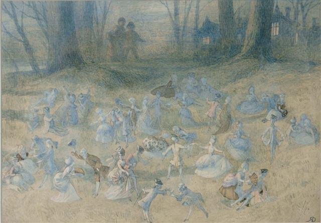 Appraisal: RICHARD DOYLE - - Fairies in th Century costume dancing