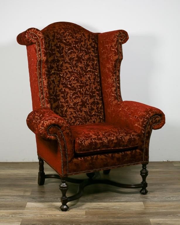 Appraisal: WILLIAM AND MARY STYLE WING CHAIR BY LEE JOFAWilliam and