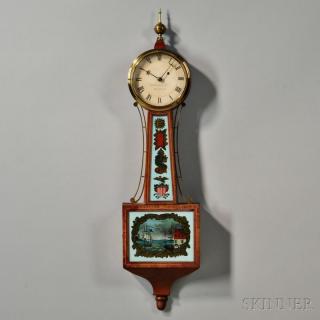 Appraisal: Mahogany Patent Timepiece or Banjo Clock signed A Willard Jr