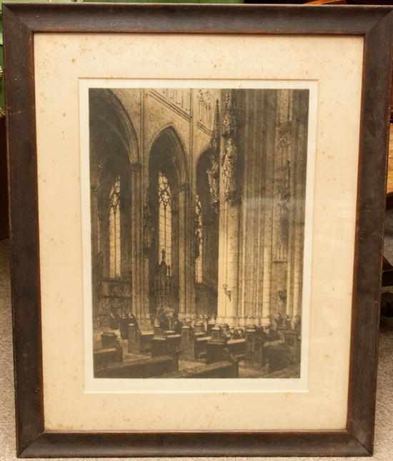 Appraisal: Axel H Haig ''French Cathedral Interior '' etching framed Estimate