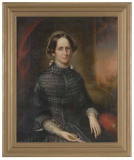 Appraisal: American School th century Portrait of a Seated Woman Holding