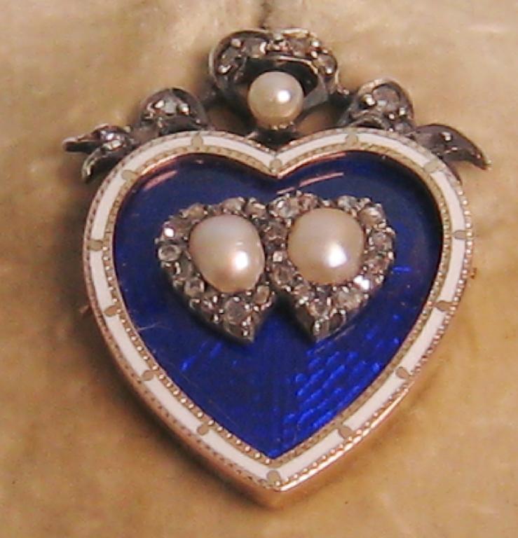 Appraisal: A th Century Enamel Pearl and Diamond Mourning Pendant Brooch