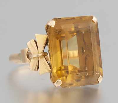 Appraisal: A Ladies' Retro Gold and Citrine Dinner Ring k yellow