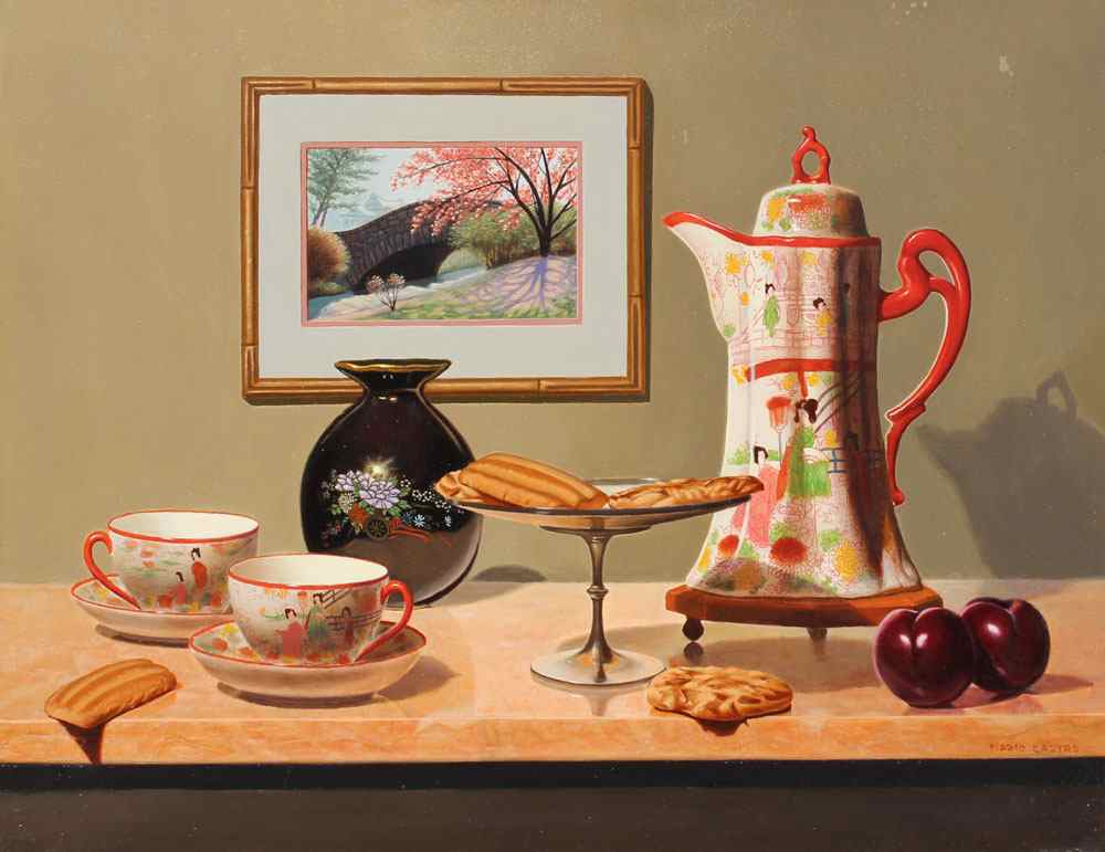 Appraisal: CASTRO Mario American - ''The Chocolate Pot'' OIL Board ''