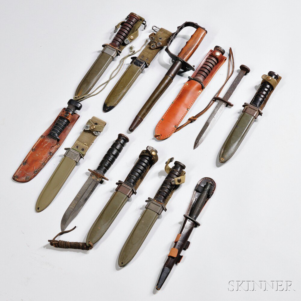 Appraisal: Group of Fighting Knives c - a Model fighting knife