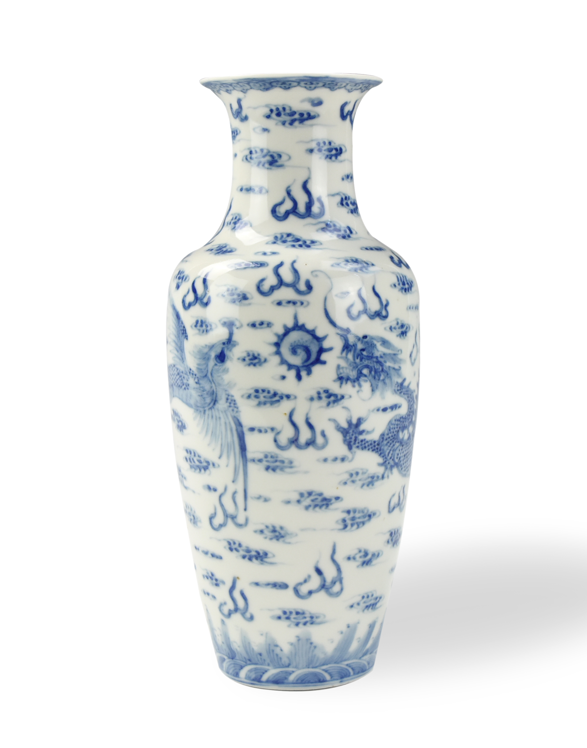 Appraisal: CHINESE BLUE WHITE DRAGON VASE TH C Chinese th C