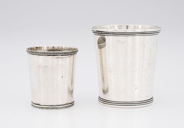 Appraisal: NEWPORT KY CINCINNATI COIN SILVER JULEP CUPS American Cincinnati Ohio