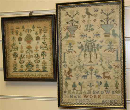 Appraisal: A George III needlework sampler by Hannah Brown dated x