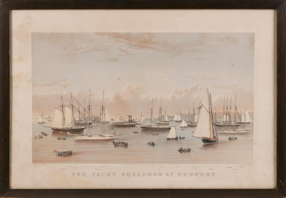 Appraisal: CURRIER IVES LARGE FOLIO COLORED LITHOGRAPH THE YACHT SQUADRON AT