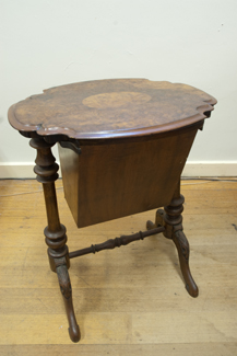 Appraisal: VICTORIAN WALNUT WORK TABLE