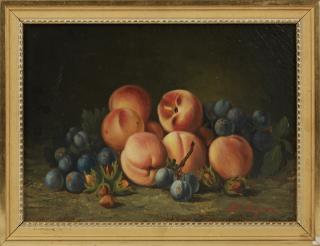 Appraisal: M Lejeune Still Life of Fruit th c oil on