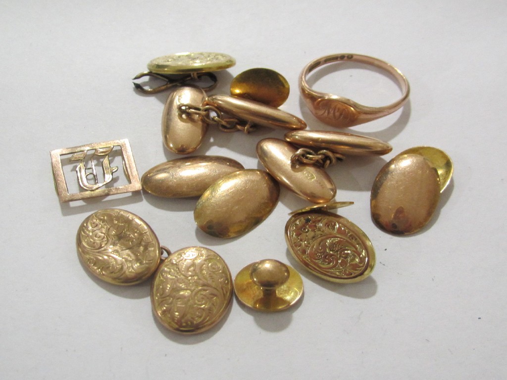 Appraisal: Lot of ct gold pieces to include three pairs of