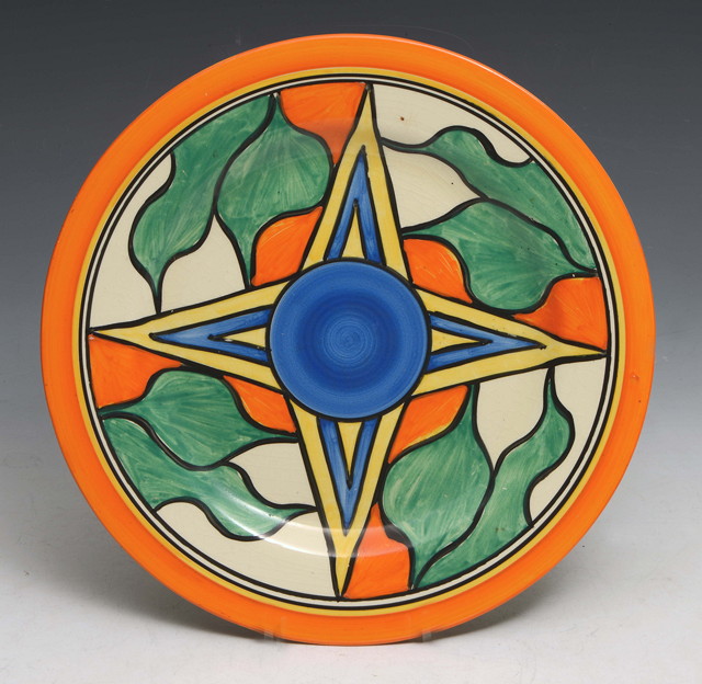 Appraisal: Clarice Cliff British - An abstract geometric display plate possibly