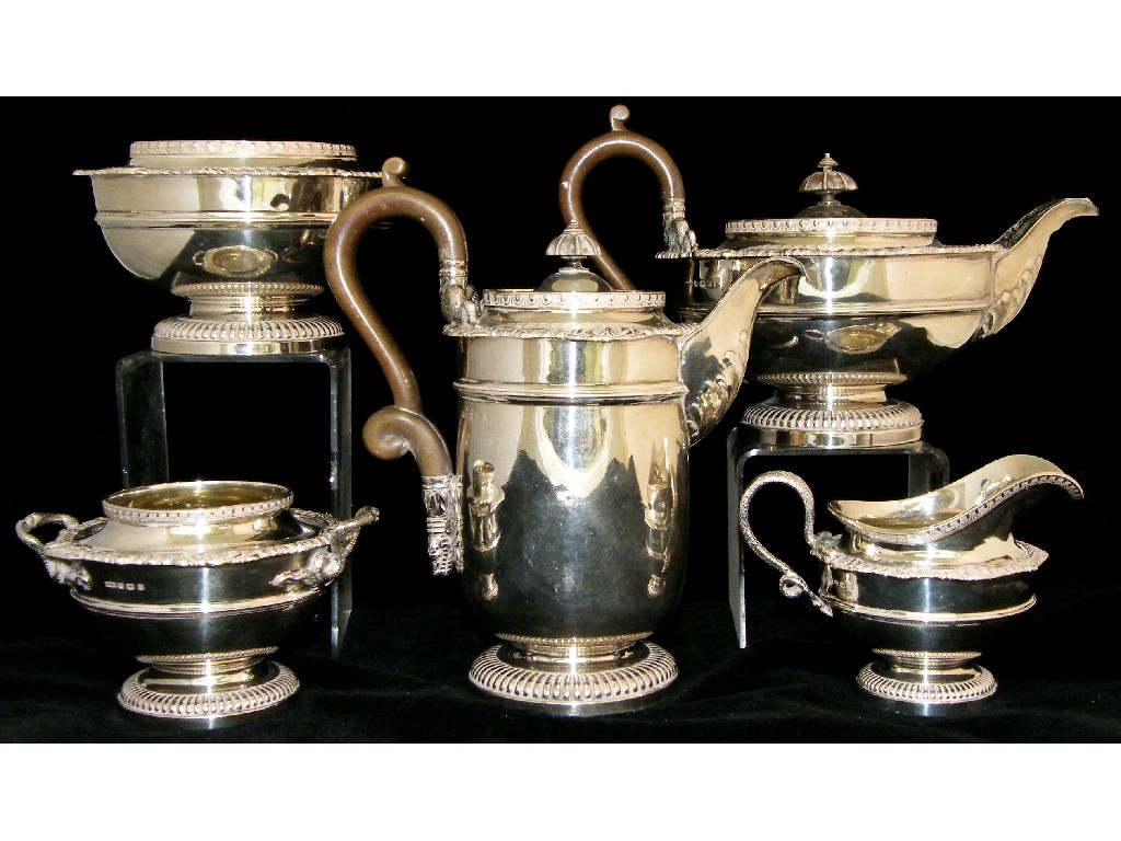 Appraisal: Good neo-classical style five piece tea service by James Dixon