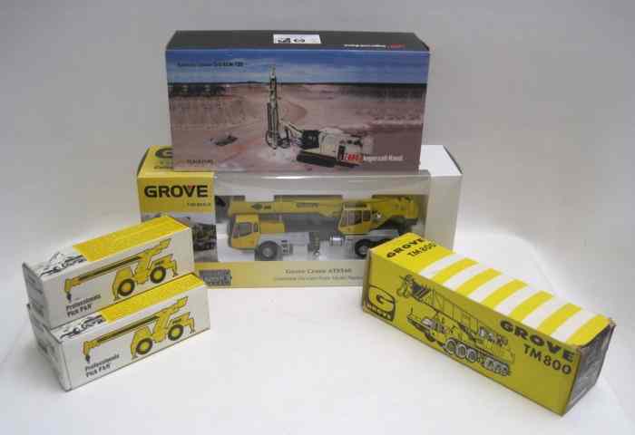 Appraisal: SIX DIECAST SCALE MODELS OF CONSTRUCTION EQUIPMENT Gescha P H