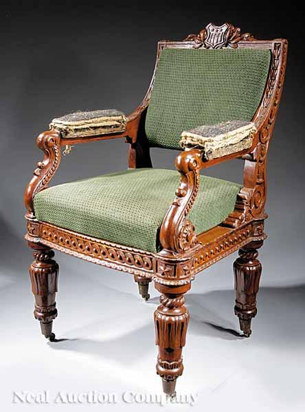 Appraisal: An American House of Representatives Carved Oak Armchair c attributed